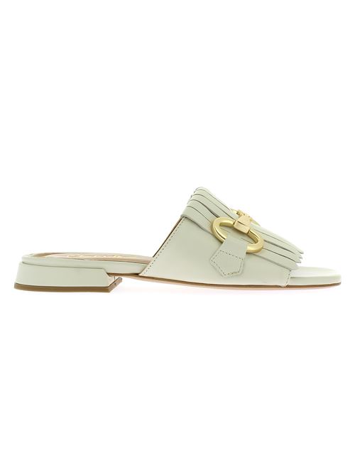 sabot da donna in pelle bianca CHAMP DE FLEURS | 04.20X